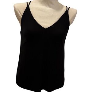 Deletta Black Strappy Camisole Tank Top Size S NWOT Anthropologie Criss Cross